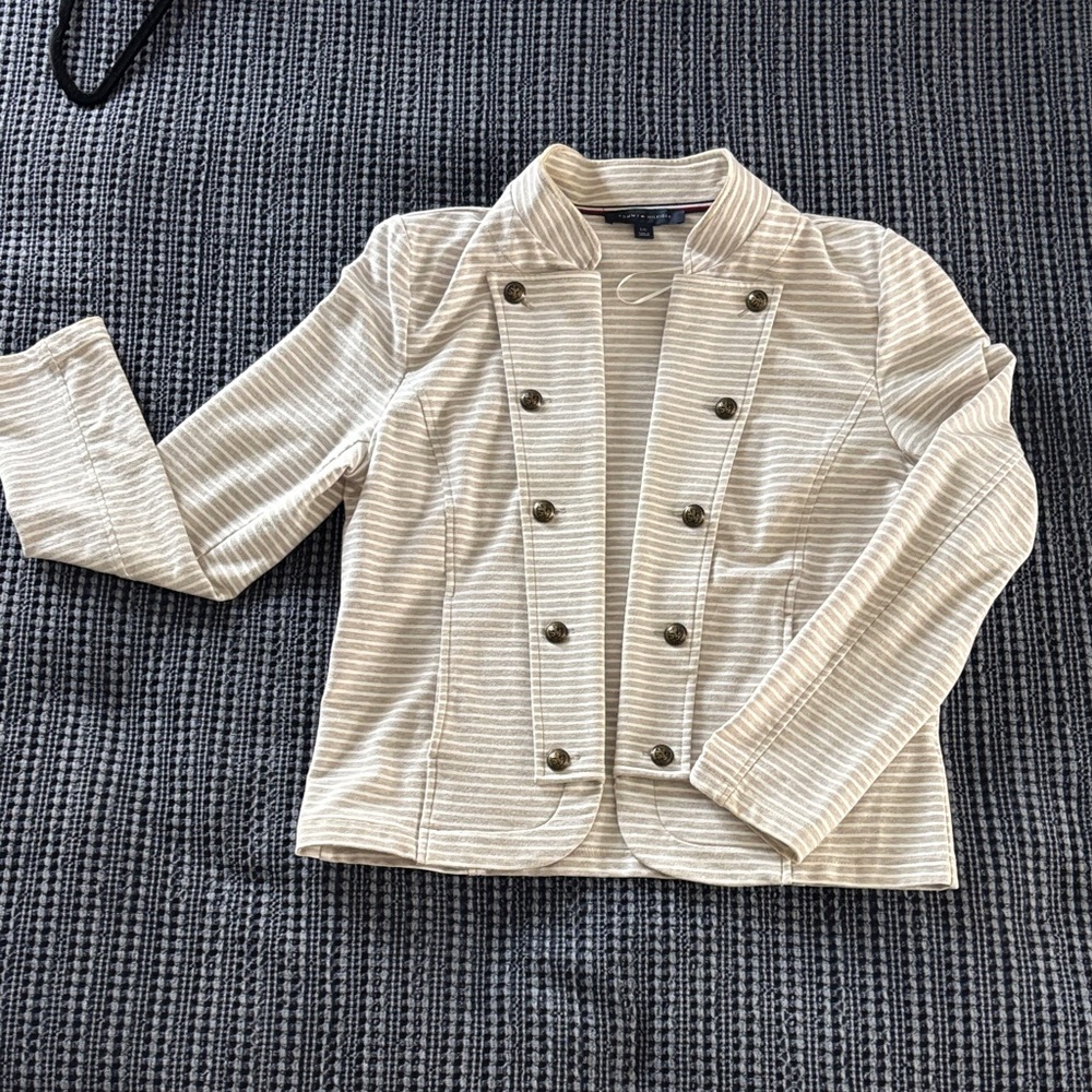 Tommy Hilfiger Beige Striped Blazer
